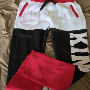 NWT Oversized Streetwear Jogger Pants – Red / Black / White XL
